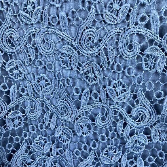 PHILOSOPHY Crochet Lace Pullover Top Shirt Denim Ocean Blue sz L NWT NEW - Picture 12 of 13